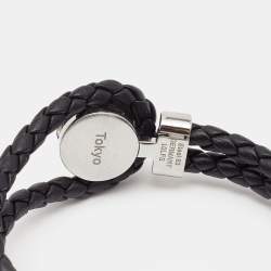 Montblanc Victor Hugo Braided Leather Stainless Steel Bracelet 63