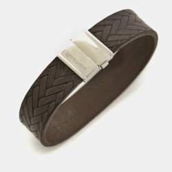 - Montblanc Brown Leather Stainless Steel Bracelet