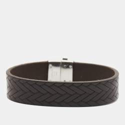 - Montblanc Brown Leather Stainless Steel Bracelet
