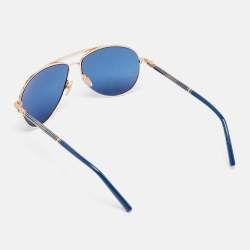 Pre Owned Montblanc Blue/Gold Tone MB512S Frame Aviator Sunglasses