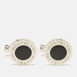 Montblanc Meisterstück Silver Tone Composite Inlay Cufflinks
