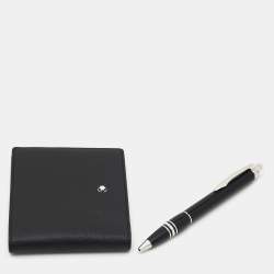 Montblanc Starwalker Resin Leather Silver Tone Pen Wallet Set