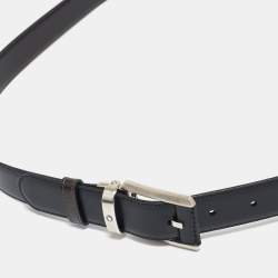 Montblanc Black/Brown Leather Cut to Size Reversible Buckle Belt