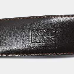 Montblanc Black/Brown Leather Cut to Size Reversible Buckle Belt