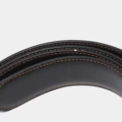 Montblanc Black/Brown Leather Cut to Size Reversible Buckle Belt