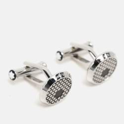 Montblanc Silver Tone Honeycomb Patterned Cufflinks