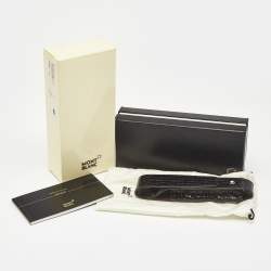 Pre Owned Montblanc Black Croc Embossed Leather 1 Pen Pouch