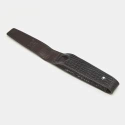 Pre Owned Montblanc Black Croc Embossed Leather 1 Pen Pouch