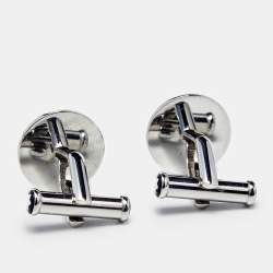 Pre Owned Montblanc Star Stainless Steel Round Cufflinks