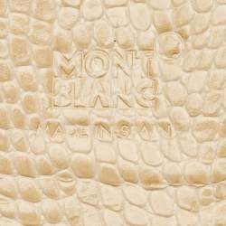 Pre Owned Montblanc Beige Croc Embossed Leather Boheme Pen Pouch