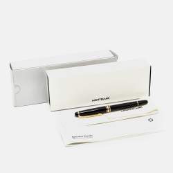 مملوكة مسبقًا قلم رولر مون بلان مايسترشتك راتنجي أسود بلمسة ذهبية