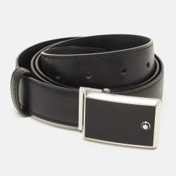 مملوكة مسبقًا Montblanc Cut to Size Buckle Belt Black Leather