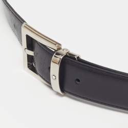 Pre Owned Montblanc Cut to Size Reversible Buckle Belt Black/Brown Leather