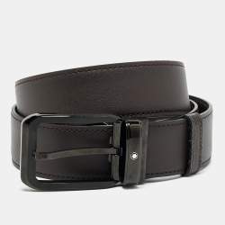 Pre Owned Montblanc Cut To Size Buckle Belt Brown Leather