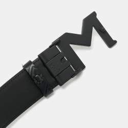 Pre Owned Montblanc M Cut to Size Buckle Belt Black M Gram Leather
