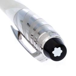 Pre Owned Montblanc StarWalker White Ceramics Doué Silver Tone Fineliner Pen