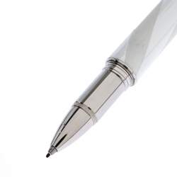 Pre Owned Montblanc StarWalker White Ceramics Doué Silver Tone Fineliner Pen
