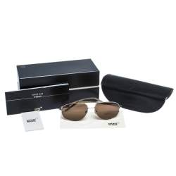 Pre Owned Montblanc Grey/Brown MB267S Aviator Sunglasses