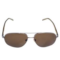 Pre Owned Montblanc Grey/Brown MB267S Aviator Sunglasses