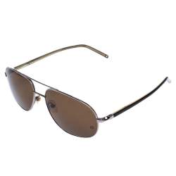 Pre Owned Montblanc Grey/Brown MB267S Aviator Sunglasses