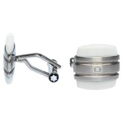 Pre Owned Montblanc Classic Collection Chalcedony & Stainless Steel Cufflinks