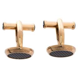 Pre Owned Montblanc Rose Gold Tone Patterned Inlay Meisterstück Cufflinks