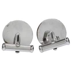 Pre Owned Montblanc Silver Tone Black Onyx Inlay Cufflinks