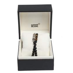 Pre Owned Montblanc Sterling Silver, Onyx and Tiger's Eye Beaded James Dean Bracelet
