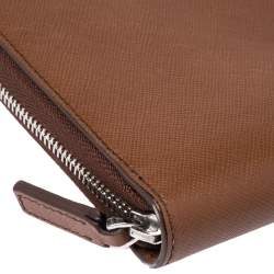 Pre Owned Montblanc Brown Leather Meisterstuck Zip Tablet Pouch