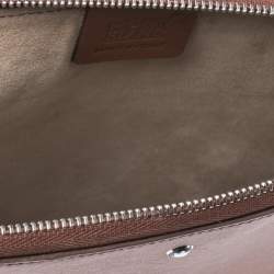 Pre Owned Montblanc Brown Leather Meisterstuck Zip Tablet Pouch
