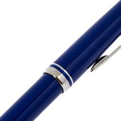 Pre Owned Montblanc Blue Resin Platinum Finish Ballpoint Pen 