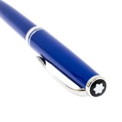Pre Owned Montblanc Blue Resin Platinum Finish Ballpoint Pen 
