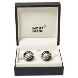 Pre Owned Montblanc Stainless Steel Lacquer Elegance Reversible Cufflinks