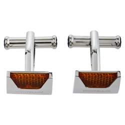 Pre Owned Montblanc Orange Resin Inlay Urban Spirit Cufflinks