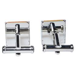 Pre Owned Montblanc Orange Resin Inlay Urban Spirit Cufflinks