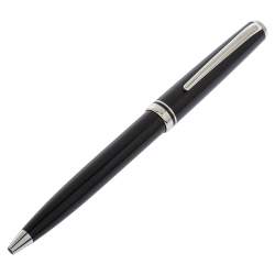 Pre Owned Montblanc Black Resin Platinum Finish Ballpoint Pen