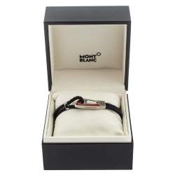 مملوكة مسبقًا سوار مون بلان قفل حلقة تسلق جلد مجدول أسود