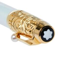 Pre Owned Montblanc Boheme Pearly Lacquer Textured Gold Finish Fountain Pen