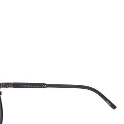 Pre Owned Montblanc Matte Black/ Grey MB590S Round Sunglasses