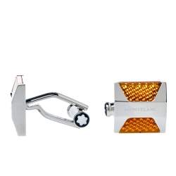 Pre Owned Montblanc Orange Resin Inlay Urban Spirit Cufflinks