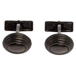 Pre Owned Montblanc Black PVD Finish Stainless Steel Urban Speed Cufflinks