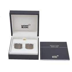 مملوكة مسبقًا أزرار أكمام مون بلان تيتانيوم فضي اللون مستطيلة