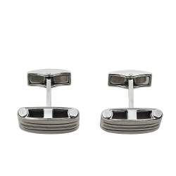 مملوكة مسبقًا أزرار أكمام مون بلان تيتانيوم فضي اللون مستطيلة