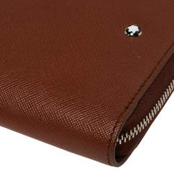 Montblanc Brown Leather Zip Around Agenda Organizer