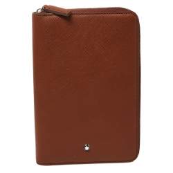 Montblanc Brown Leather Zip Around Agenda Organizer