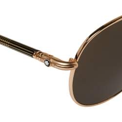 Montblanc Gold Tone/Black MB512S Aviator Sunglasses