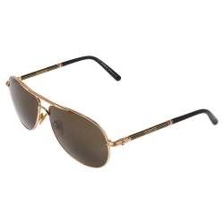 Montblanc Gold Tone/Black MB512S Aviator Sunglasses