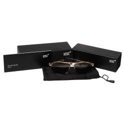 Montblanc Gold Tone/Black MB512S Aviator Sunglasses