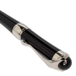 Pre Owned Montblanc Etoile Diamond Black Resin Platinum Finish Ballpoint Pen
