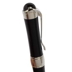 Pre Owned Montblanc Etoile Diamond Black Resin Platinum Finish Ballpoint Pen